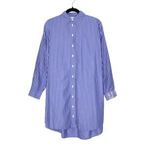 AZ FACTORY x Lutz Huelle Striped Shirtdress White Blue Oversized Women's 38/US 6